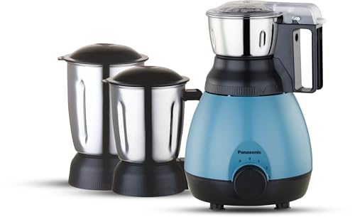 Image of Panasonic Mixer Grinder For Kitchen MX-GN5003 TRIMAX Series Powerful 750W |3 Jars Stainless Steel Multipurpose Chutney-Mill-& Blender Jars| Warranty 2 Years on Product & 5 Years on Motor (Blue)