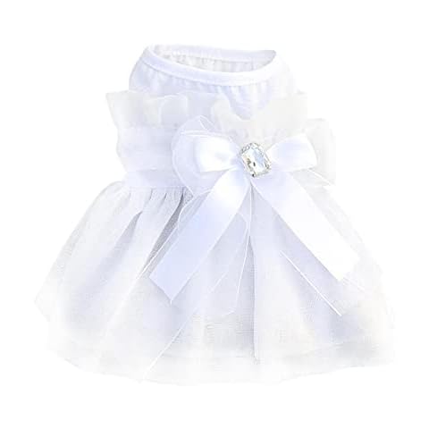 Hundekleid, Haustier Tutu Rock Niedlichen Welpen Bowknot Princess Rock Hochzeit Abendspitze Kleid Mantel Kleid Kostüm Für kleine Mädchen Hund Katze Cover