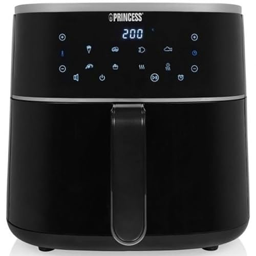 Princess Airfryer numérique 6 L – Ecran tactile LED – 1500 W – 8 programmes – Cuisson plus saine – Sans huiles – Noir – 182244