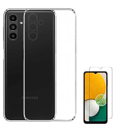 Image of Soft Silicone TPU Flexible Back Cover Compatible with Samsung Galaxy A04s and Screen Guard