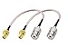 DHT Electronics Handheld Antenna Cable for Wouxun Baofeng Quasheng Linton - Adapter for UHF Base and Mobile Antennas - SMA Female to UHF SO-239 Female Connectors 6'' Pack of 2