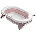 TALOU Baignoire bébé de voyage pliable avec témoin chaleur Rose poudré
