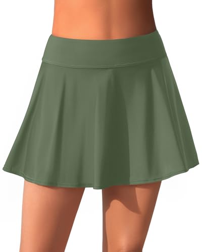 Image of Aqua Eve Women Swim Skirt Tummy Control Swimsuit Skirt High Waisted Bathing Suit Bottom (Available in Plus)