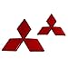 XCBW Emblema de Logotipo para capó/Tapa de Maletero Trasero Maletero de Puerta Trasera, Adhesivo 3D, para M-itsubishi Outlander 2016-2020,Rojo