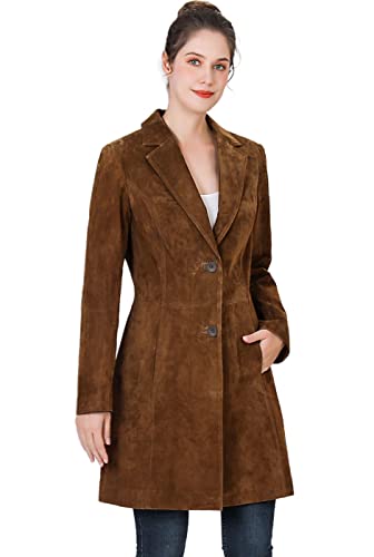 BGSD Women Mary Suede Leather Long Walking Coat (Also available in Plus Size & Petite)2