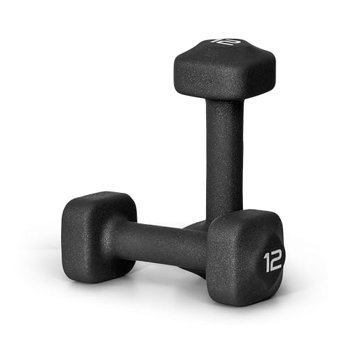 Tone Fitness Neoprene Dumbbell Weight Pairs with Anti-Roll Square Head | Multiple Options