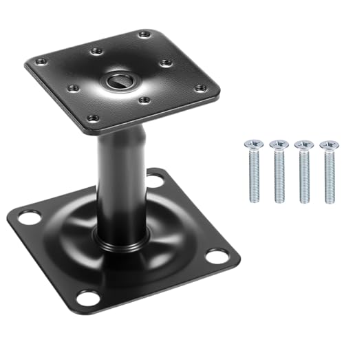 Support de base de poteau en acier galvanisé noir QWORK de haute résistance - 6