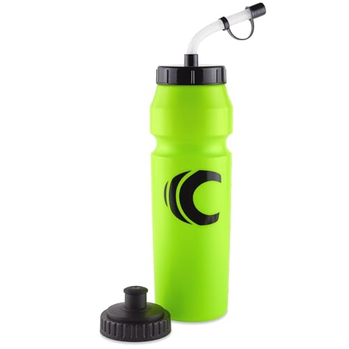 Image of Cannon Sports 1 Liter Sports Water Bottle, BPA-Free, 34 Oz Capacity, Large Mouth, 2 lids (Straw and Squeeze), Great For Helmet Sports Such As Hockey, Lacrosse, Football, Boxing (Lime Green)