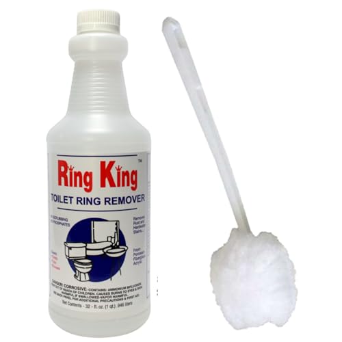 Amazon Brand – 32oz Ring King Toilet Bowl Cleaner With 13” Long Toilet Bowl Mop Applicator |...