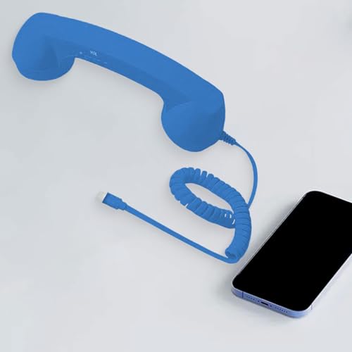 Image of Retro Phone Handset Phone Receiver for Mobile Phone Meetings All Smartphones Blue Consumer Electronics| Home Telephones & Accessories| Corded Telephones