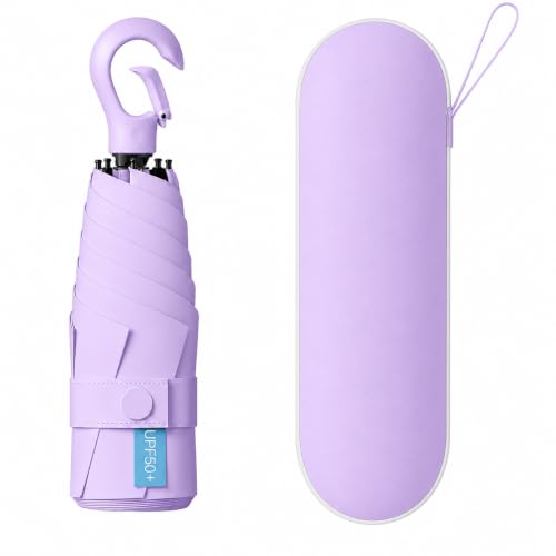 Image of Owme UV Umbrella for Women, Mini Folding Portable 2-Fold Umbrellas | Manually Open & Close for Rain and Sun Protection, Anti-Slip Handle | Windproof Umbrlla | Chata for Rain for Men -