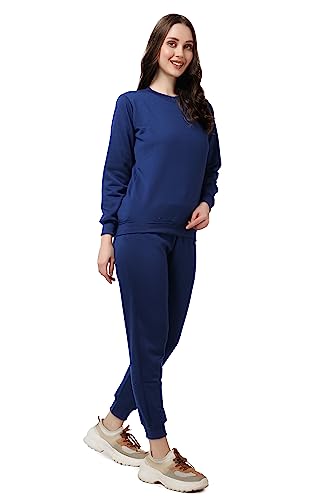 Image of Women's Full Sleeves Round Neck Winter wear Casual Fit Sweatshirt and Jogger Set Cotton Stretchable Comfort Fit and Warm for Cold Season for Everyday Winter Season Wear