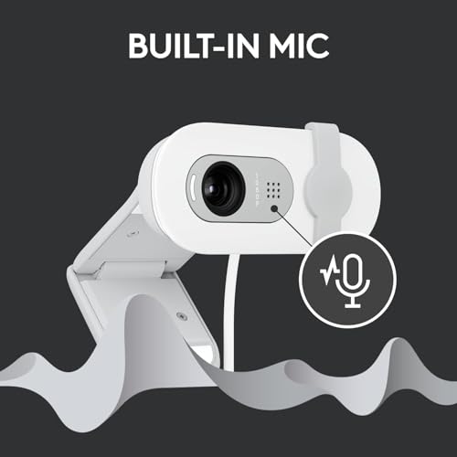 Image of L0GITECH Brio 100 Full HD 1080p Webcam with Built-in Mic, Auto Light Balance, Privacy Shutter, USB Plug & Play Web Camera for PC /Laptop, Compatible with Zoom, Teams & Google Meet, OffWhite (OffWhite)