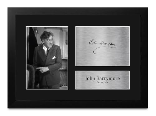 Firma de John Barrymore en cuadro A4 enmarcado para fans de la memorabilia cinematográfica