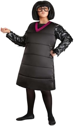 Plus Size Edna Mode Costume - Disney and Pixar The Incredibles Edna Costume, Classic Black Dress