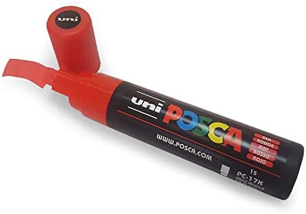 Posca Uni PC-17K Paint Marker Art Glass Metal Pen - XXL Chisel Tip - Full Range Set - 10 Colours