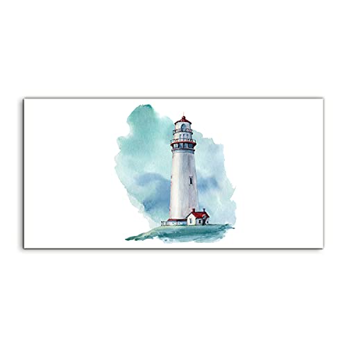 Tableau acrylique salon 120x60cm phare bord de mer ambiance apaisante