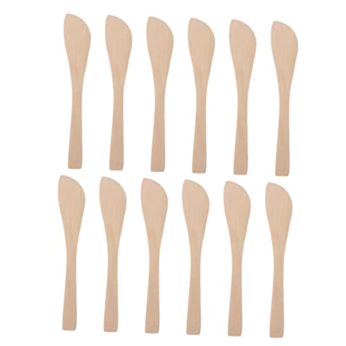 COLLBATH 15Pcs Wooden Stuffing Spoons Butter Spreaders Multipurpose Kitchen Utensils for Dumpling Wonton Baozi Cheese and Butter Spreading