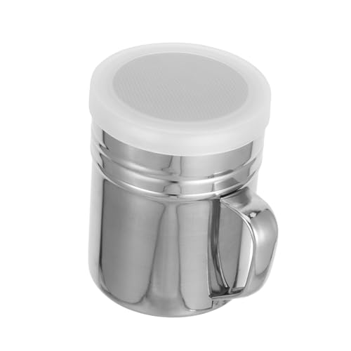 FUNOMOCYA Stainless Steel Powder Shaker Jar with Fine Mesh for Baking Cooking and Seasoning Control and Versatile Duster for Sugar Flour and Spices for Home