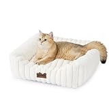 ZOMISIA Lindas camas para gatos y perros pequeños, color crema
