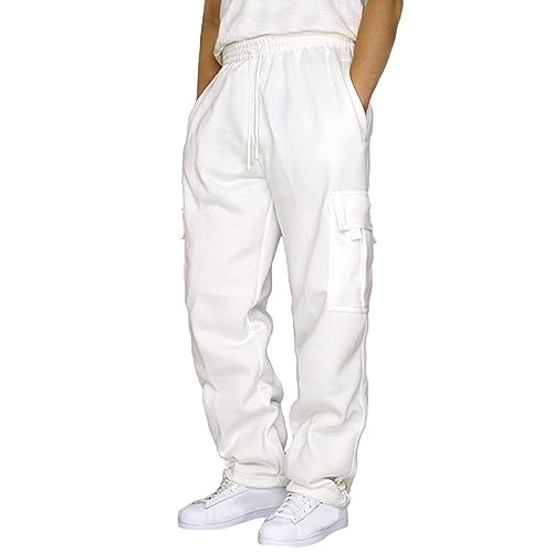 Mens Cargo Pants Plus Size Trendy Straight Leg Elastic Waist Joggers with Pockets Sports Trousers Classic Sweatpants2