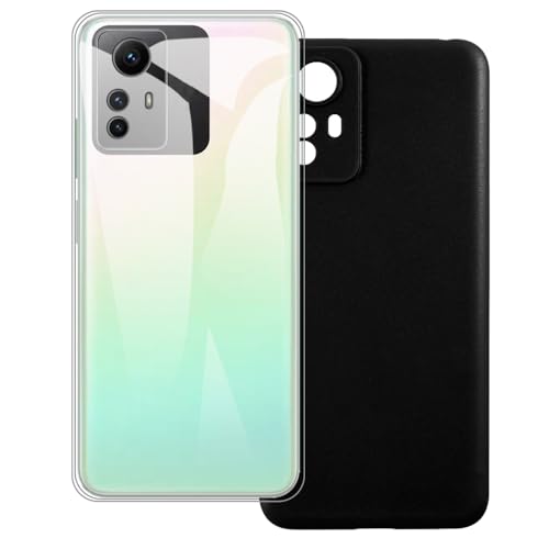 UOGNADGD 2�� TPU�P�[�X Xiaomi Redmi Note 12S 4G �Ƃ̌݊������� �X�}�z�J�o�[ - �ϏՌ��t���L�V�u���ی�A�N�Z�T���[ �����J�b�g���H (�N���A+�u���b�N)