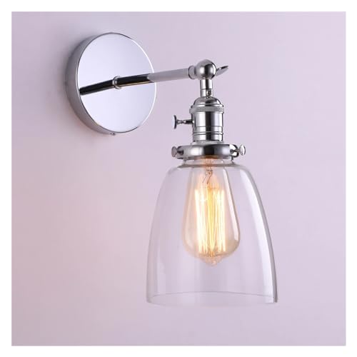 Lámparas de pared de vidrio modernas con soporte de bronce antiguo E27 3