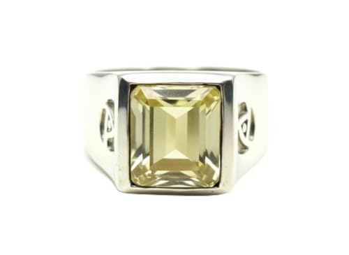 Image of Choose Your Color Mens Bold Ring 925 Sterling Silver Gemstone Wedding Engagement Statement Ring Birthstone Solitaire Jewellery Ring Sizes 4, 5, 6, 7, 8, 9, 10, 11, 12, 13,