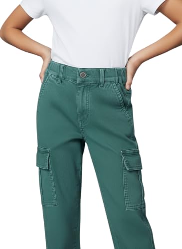 Image of Amazon Brand - Jam & Honey Girls Cotton Rich Jogger Jeans | Elasticated Waistband Cargo Jean | Jeggings | Age 2-13 Years