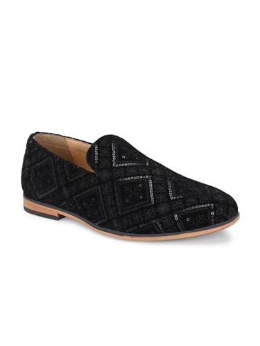 Image of San Frissco Men's Loafers Ethnic Mojaris Casual Slip On Shoes /Soft Cushioned Footbed Insole with TPR Sole /Stylish Lightweight Mojaris Perfect for Party Weddings Festive Season