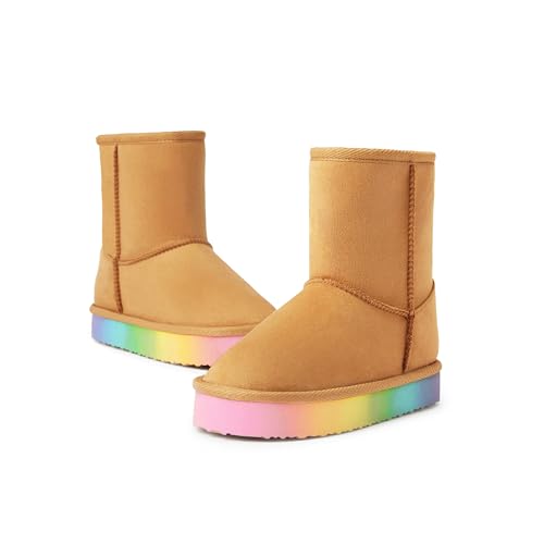 Image of FabKids Girls' Warm Fleece Lined Platform Snow Boots Non-Slip Ankle Winter Boots