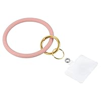 PATIKIL Schlüsselring Armband Silikon Schlüsselring für Handgelenk Kreis Armband Schlüsselanhänger Rund Schlüsselbund Dunkel Rosa