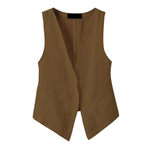 Womens Linen Vest Tops Sleeveless Spring Summer Vest Coat Top Sleep Top