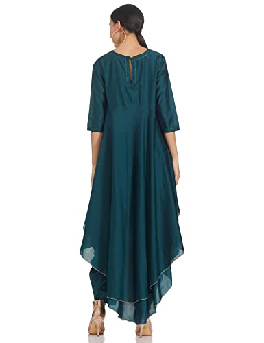 Image of BIBA Women Flared Cotton Silk Fusion Wear 2 Piece Set