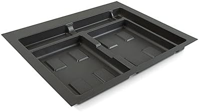 Emuca, Waste Sorting Cut-Out Base, Set of 2 Bins Height 216mm with 6 litres Capacity, Grey, H 216 mm (2x6L)