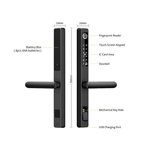 Serrure code RFID TUYA et empreinte digitale extérieure étanche alu