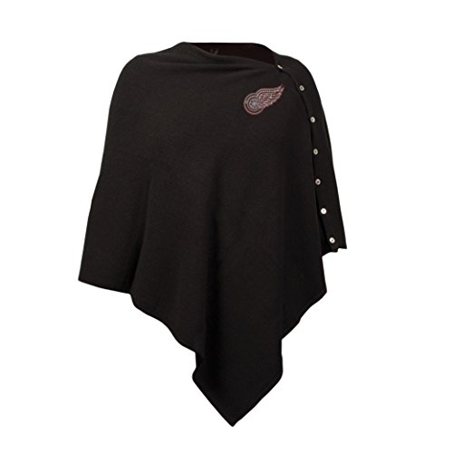 NHL Detroit Red Wings Black Out Button Poncho