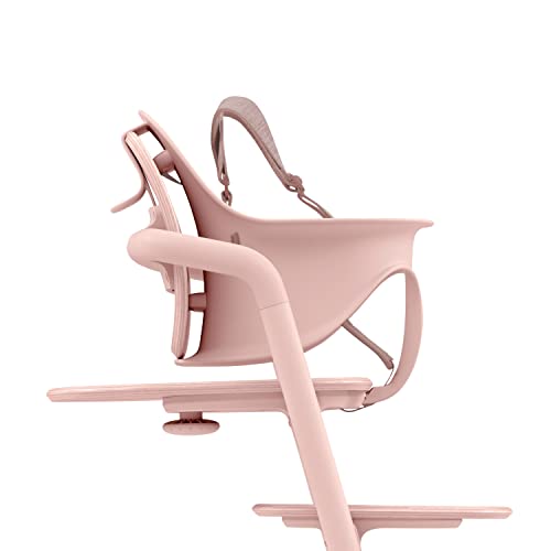 Image of Cybex LEMO High Chair 3-in-1 Set with Baby Set + Snack Tray - Modern Design, One-Hand Depth & Height Adjustment & Anti-Tip Wheels - from 6 Months, Convertible to Adult Chair, Pearl Pink