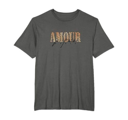 Amour Leopard Slogan français pour femme T-Shirt