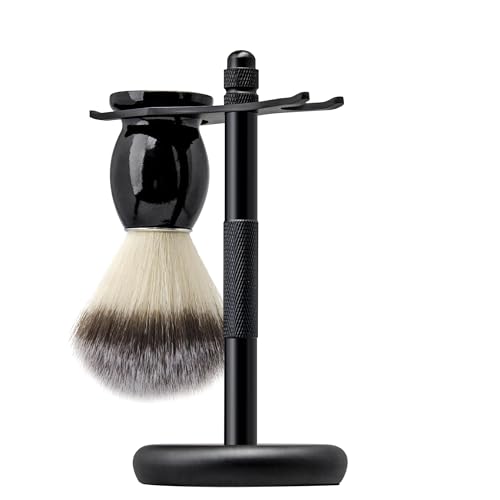 ZR Support de Rasage de Sécurité, Kit de Rasage Barbier, 2 en 1 Set de Rasage, Comprenant un Blaireau de Rasage et Support Rasoir, Meilleur Cadeau pour...