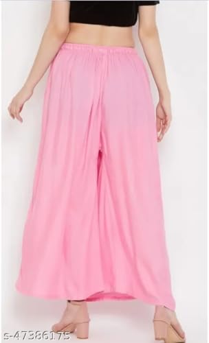 Image of Women's Jumbo Combo Palazzo | Extra Wide Leg Flared Ethnic Trousers | Pack of High Waist Relaxed Fit Palazzos for Women | Stylish Plain Solid Color Bottom Wear for Kurti & Tops | Jumbo Value Pack