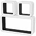 Ksodgun Étagères murales étagère Cubes 6 pcs, Cube étagère étagères d'exposition étagère Suspendue pour Chambre, Cuisine, Bureau, Salon Blanc et Noir