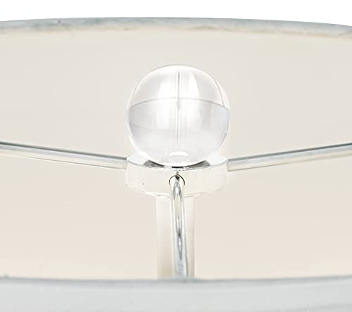 Vienna Full Spectrum Modern Luxury Table Lamps 26.5" High Set Of 2 Stacked Clear Crystal Glass Spheres White Drum Shade Decor For Living Room Bedroom House Bedside Nightstand Home #TOP1