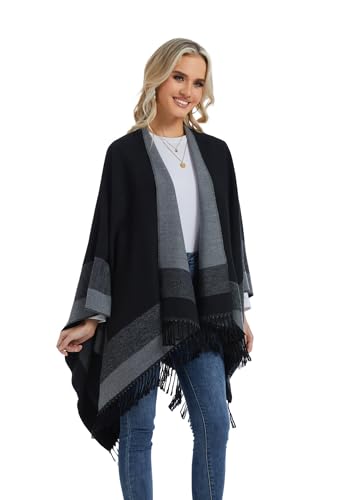 Shawl Wraps for Women, Soft Open Front Poncho Cape Cardigan, Oversized Scarf Sweater for Evening, Wedding, Party, Travel3