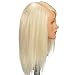 Olivia- [100% European Hair Mannequin], Cosmetlogy Training Head Doll, Platinum Blonde (17 inch)