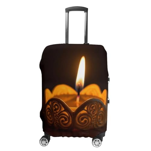Carry on Luggage Cover Burning Candle Suitcase Covers for Luggages Tsa Approved Travel Luggage Sleeve Protector Elastic Suitcase Protector Anti-Scratch Washable Fits 19-30 Inch Case -M