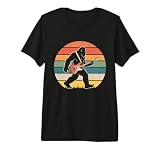 Bigfoot Guitar Player Sasquatch Guitar Funny Guitar Bassist Premium Tri-blend T-Shirt
