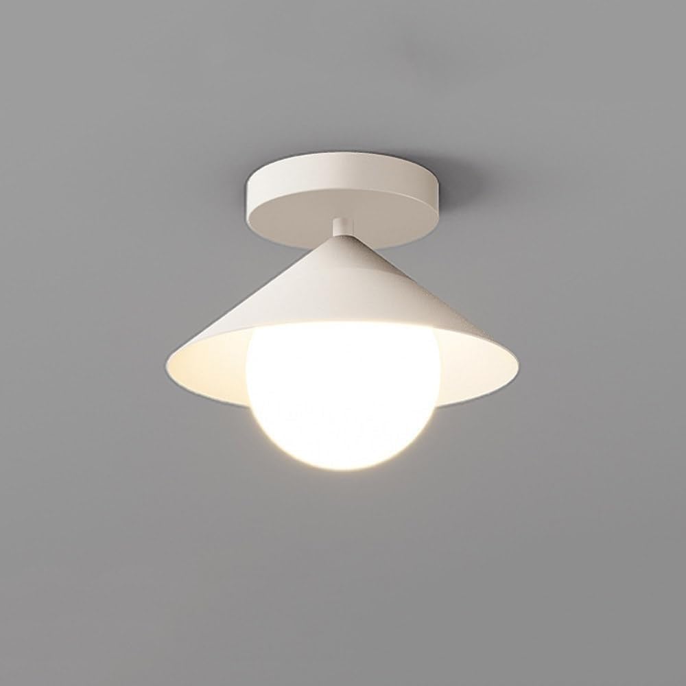 Plafonnier LED moderne 18cm style nordique conique pour couloir et petite entrée