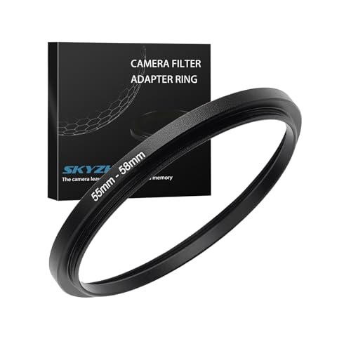55mm to 58mm Step up Ring Filter Adapter Metal Ring Step up Rings Adapter Filter Compatible with All 58mm UV,CPL,ND,Lens Hood,Threaded Lens ect (55mm to 58mm)