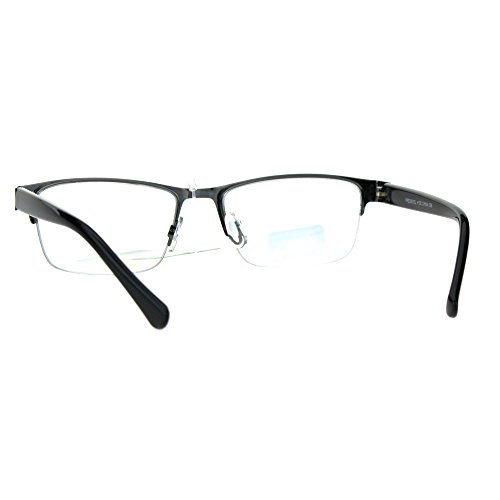 Mens Half Metal Rim Rectangular Multi 3 Power Focus Progressive Reading Glasses4